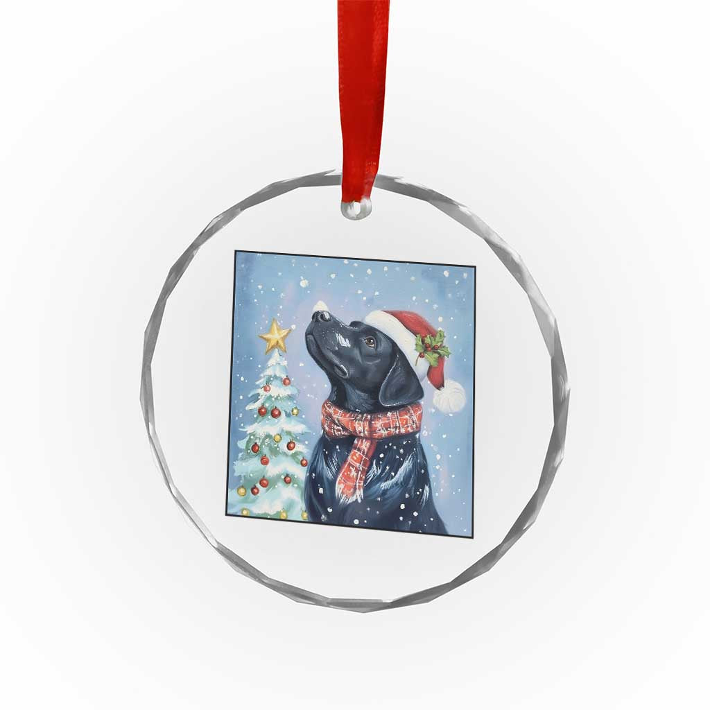 Cute Black Lab Christmas Crystal Glass Ornament Holiday Dog Lover Gift Idea TS12 Print Your Wear