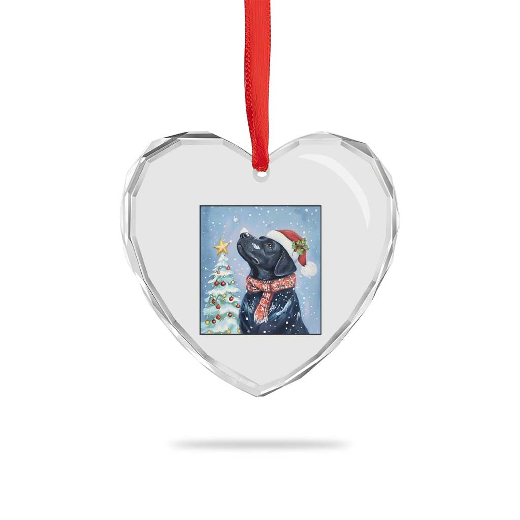 Cute Black Lab Christmas Heart Crystal Glass Ornament Holiday Dog Lover Gift Idea TS12 Print Your Wear