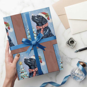 Cute Black Lab Xmas Wrapping Paper Roll Holiday Dog Lover Gift Idea TS12 Mocha Print Your Wear