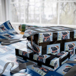 Cute Black Lab Xmas Wrapping Paper Roll Holiday Dog Lover Gift Idea TS12 Black Print Your Wear