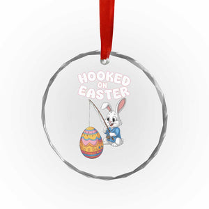 Cute Bunny Fishing Crystal Glass Ornament Hooked for Easter Eggs Funny Holiday TS02 Print Your Wear