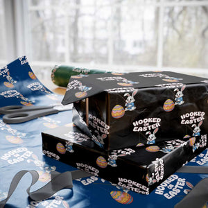 Cute Bunny Fishing Wrapping Paper Roll Hooked for Easter Eggs Funny Holiday TS02 Black Print Your Wear