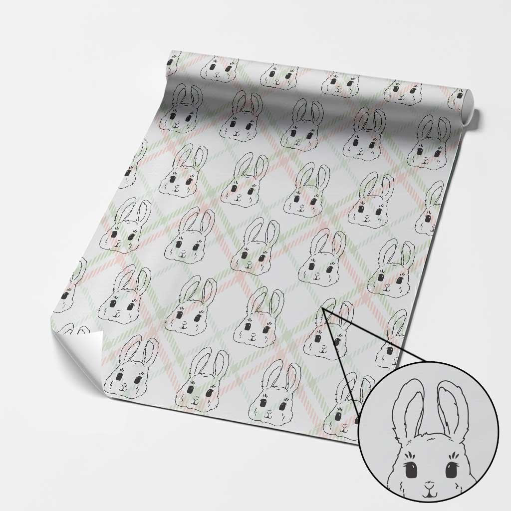 Cute Bunny Wrapping Paper Roll Kawaii Rabbit Happy Easter Day TS10 Christmas Plaid Print Your Wear