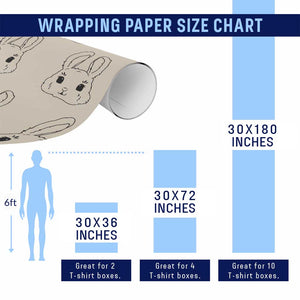 Cute Bunny Wrapping Paper Roll Kawaii Rabbit Happy Easter Day TS10 Print Your Wear