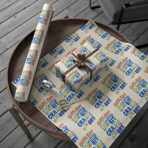Cute But A Little Bit Crabby Wrapping Paper Roll Beach Crab Summer Vacation TS14 Beige Print Your Wear