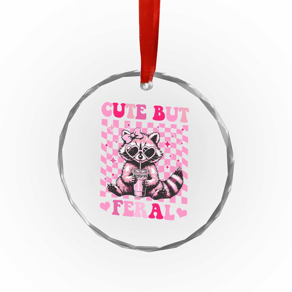 Cute But Feral Raccoon Crystal Glass Ornament Funny Sunglasses Trash Panda TS10 Print Your Wear