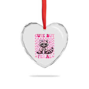 Cute But Feral Raccoon Heart Crystal Glass Ornament Funny Sunglasses Trash Panda TS10 Print Your Wear
