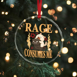 Cute Cat Crystal Glass Ornament Rage Is Consuming Me TS12 Print Your Wear