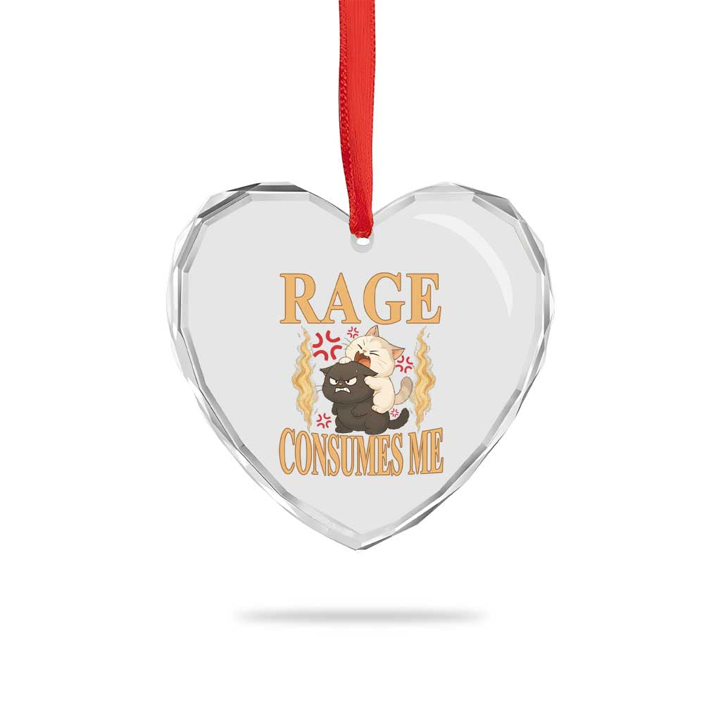 Cute Cat Heart Crystal Glass Ornament Rage Is Consuming Me TS12 Print Your Wear