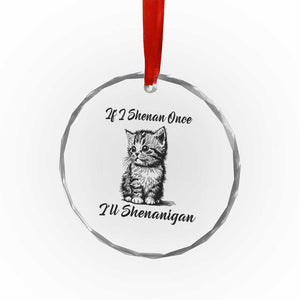 Cute Cat St Patricks Day Crystal Glass Ornament If I Shenan Once I'll Shenanigan TS02 Print Your Wear