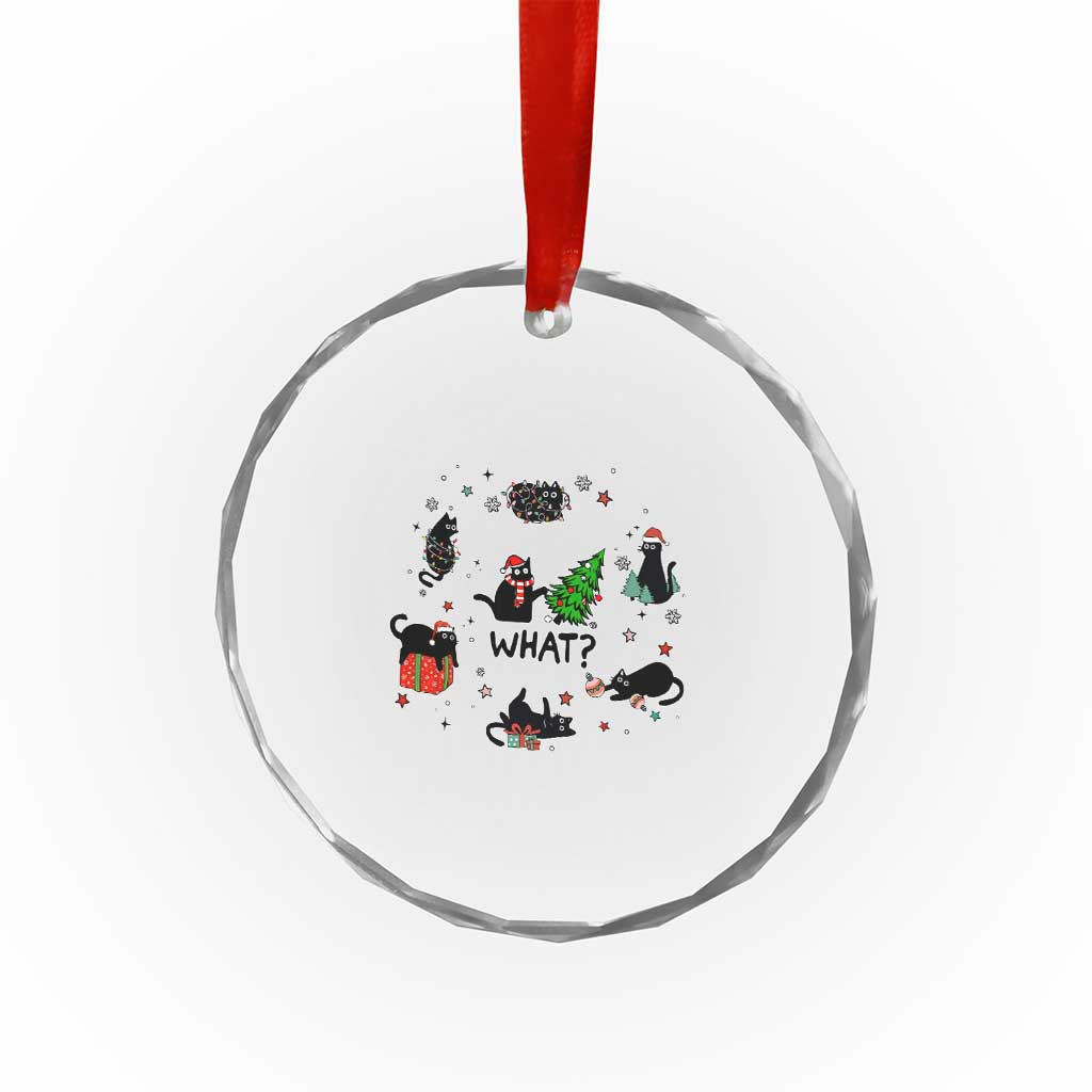 Cute Cat Xmas Crystal Glass Ornament What? Funny Meowy Catmas Gift For New Year TS10 Print Your Wear