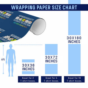 Cute Cats Autism Embrace Wrapping Paper Roll Neurodiversity Celebrate The Spectrum TS02 Print Your Wear