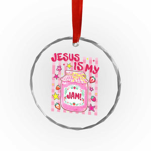 Cute Christian Faith Preppy Graphic Crystal Glass Ornament Jesus Is My Jam Strawberry Fruit Jar