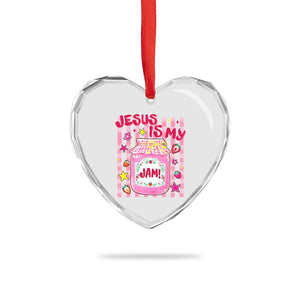 Cute Christian Faith Preppy Graphic Heart Crystal Glass Ornament Jesus Is My Jam Strawberry Fruit Jar