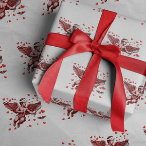 Cute Cupid Tennis Angel Wrapping Paper Roll Valentines Day Gift TS12 White Print Your Wear