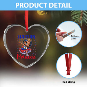 Cute Dabbing Haitian Princess Kids Graphic Heart Crystal Glass Ornament Haiti Heritage Pride TS02 Print Your Wear