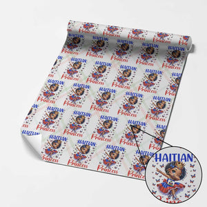 Cute Dabbing Haitian Princess Kids Graphic Wrapping Paper Roll Haiti Heritage Pride TS02 Christmas Plaid Print Your Wear