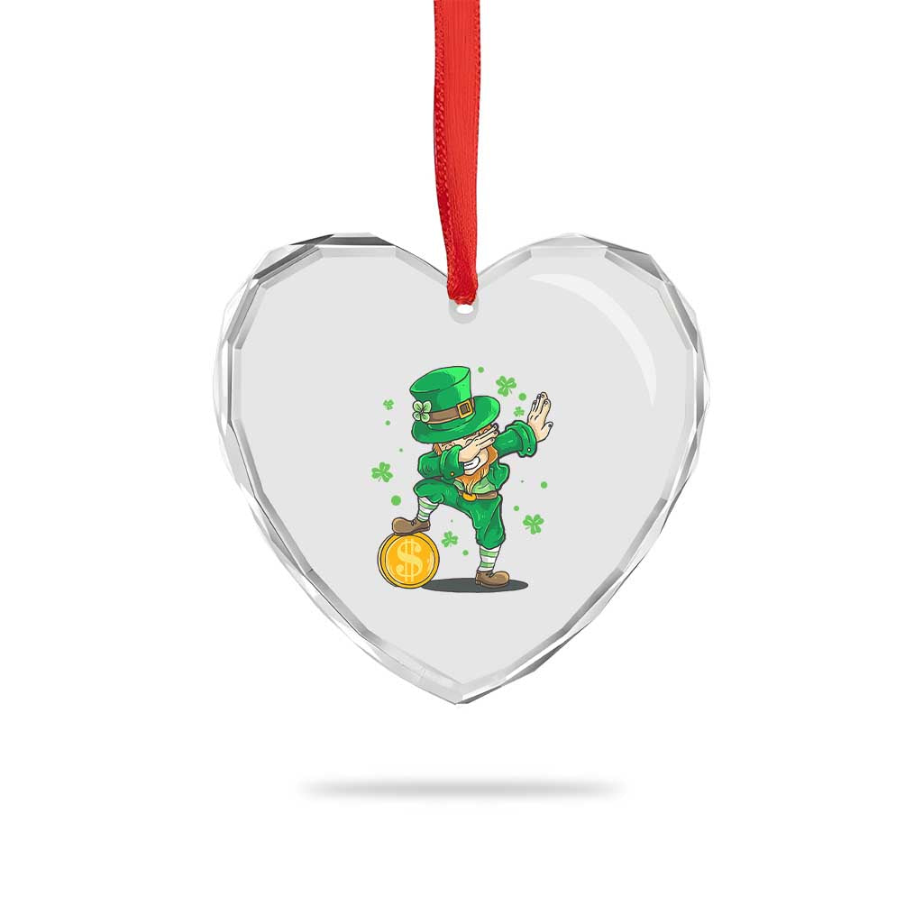Cute Dabbing Leprechaun Heart Crystal Glass Ornament Funny St Patricks Day TS02 Print Your Wear