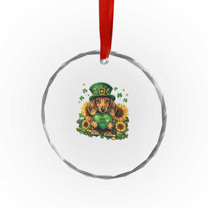 Cute Dachshund Leprechaun Crystal Glass Ornament Shamrock St. Patrick's Day Dog Lover TS02 Print Your Wear