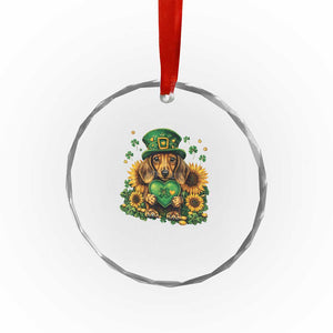 Cute Dachshund Leprechaun Crystal Glass Ornament Shamrock St. Patrick's Day Dog Lover TS02 Print Your Wear