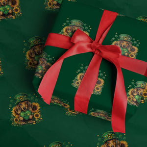 Cute Dachshund Leprechaun Wrapping Paper Roll Shamrock St. Patrick's Day Dog Lover TS02 Green Print Your Wear