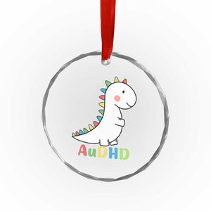 Cute Dinosaur AuDHD Crystal Glass Ornament ADHD Awareness TS02 Print Your Wear