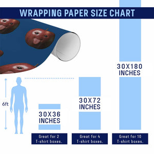Cute Freaky Apple with Tongue Out Wrapping Paper Roll Funny Goofy AI Fruit Meme TS02 Print Your Wear