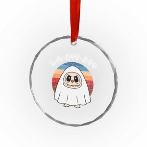 Cute Ghost Halloween Costume Crystal Glass Ornament Retro Spooky Trending Cartoon La Boo Boo TS10 Transparent Glass 3'' Circle Print Your Wear
