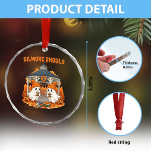 Cute Gilmore Ghouls Halloween Ghost Crystal Glass Ornament Cozy Fall Aesthetic with Pumpkin Spice and Books TS02 Print Your Wear