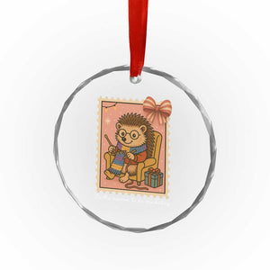 Cute Hedgehog Knitting Crystal Glass Ornament Christmas Holiday Gift TS12 Print Your Wear