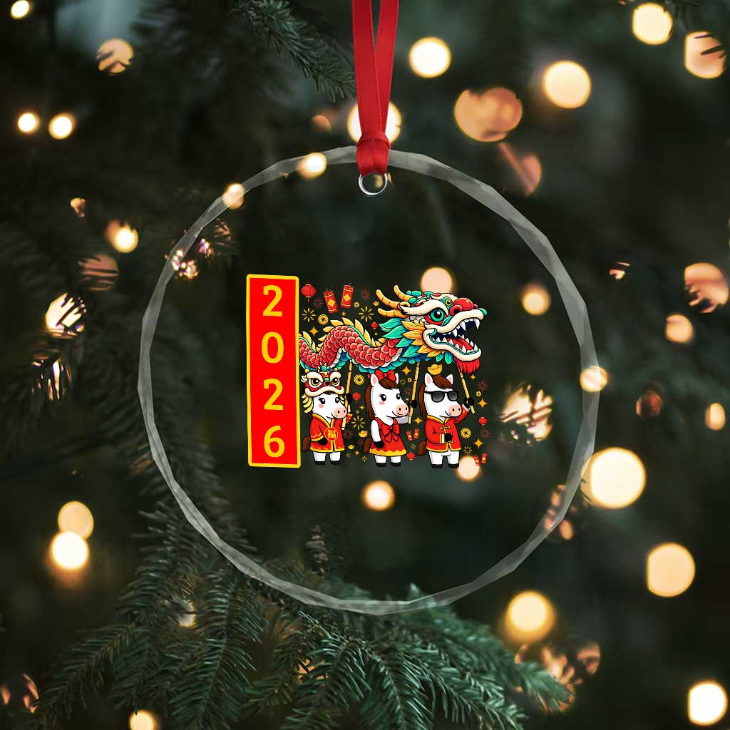 Cute Horse Dragon Dance Crystal Glass Ornament Lunar New Year TS12 Print Your Wear