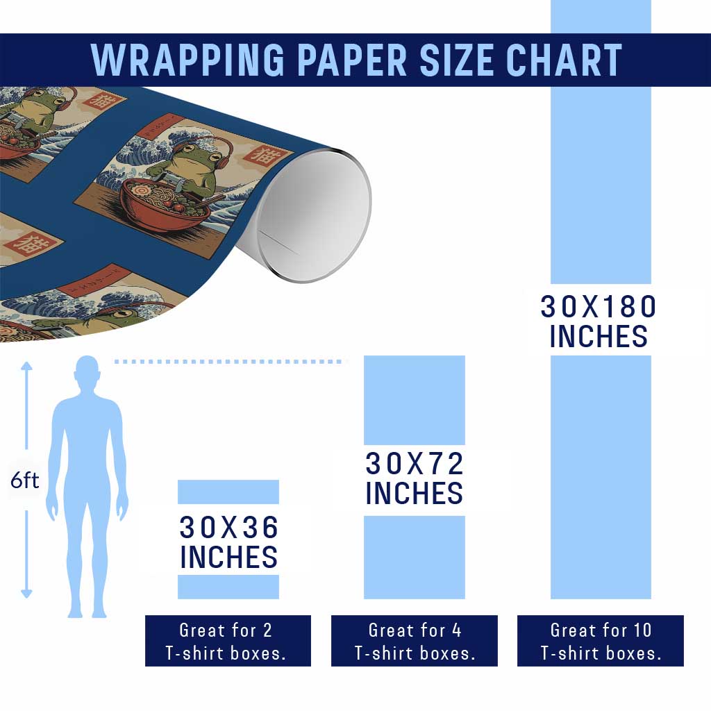 Cute Kawaii Gamer Frog Ramen Wrapping Paper Roll Retro Japanese Funny Cat Gaming TS10 Print Your Wear