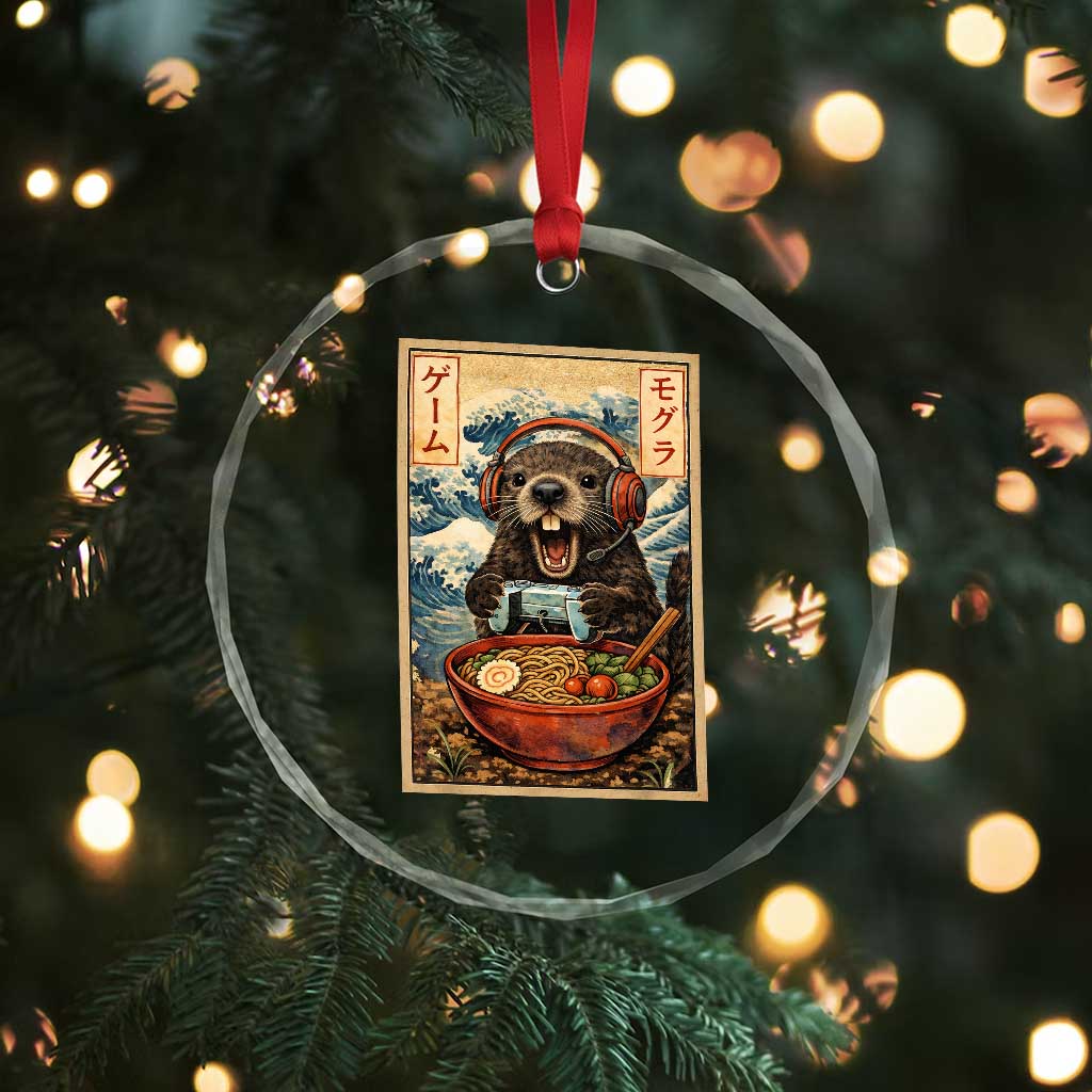 Cute Kawaii Gamer Groundhog Crystal Glass Ornament Funny Japanese Ramen Anime Otaku Fan Gift TS10 Print Your Wear