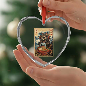 Cute Kawaii Gamer Groundhog Heart Crystal Glass Ornament Funny Japanese Ramen Anime Otaku Fan Gift TS10 Print Your Wear