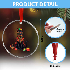 Cute Kwanzaa Cat Dashiki Crystal Glass Ornament African Heritage Gift TS12 Print Your Wear