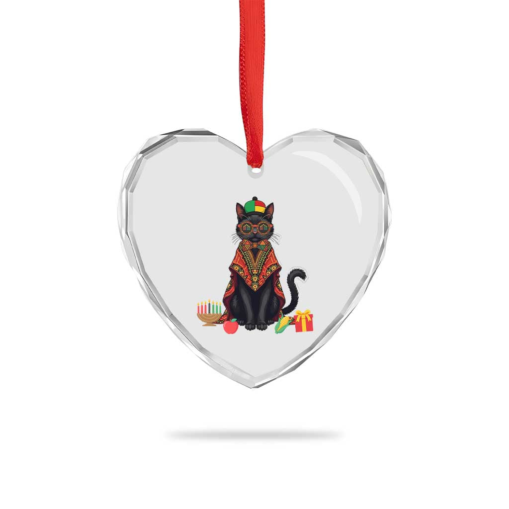 Cute Kwanzaa Cat Dashiki Heart Crystal Glass Ornament African Heritage Gift TS12 Print Your Wear
