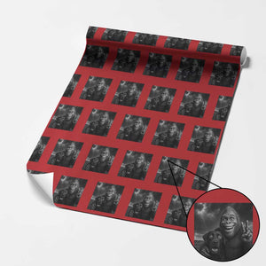 Cute Labrador Selfie With Bigfoot Wrapping Paper Roll Funny Cryptid TS12 Red Print Your Wear