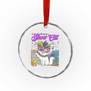 Cute Mardi Gras Cat Crystal Glass Ornament The Life Of The Showcat TS14 Print Your Wear