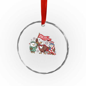 Cute Patriotic Eagle 250 Years Of Freedom Crystal Glass Ornament American Pride Gift TS12 Print Your Wear