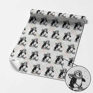 Cute Penguin Playing Ice Hockey Wrapping Paper Roll Funny Sports Lover Gift TS12 Christmas Plaid Print Your Wear