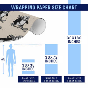 Cute Penguin Playing Ice Hockey Wrapping Paper Roll Funny Sports Lover Gift TS12 Print Your Wear