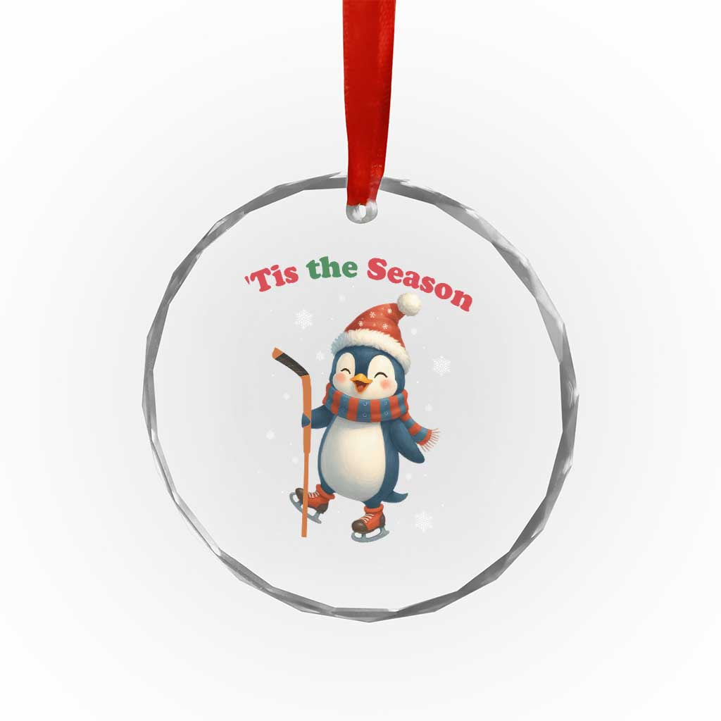 Cute Penguin Tis The Season Crystal Glass Ornament Funny Christmas Gift For Holiday Fans TS12 Print Your Wear