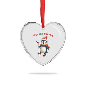Cute Penguin Tis The Season Heart Crystal Glass Ornament Funny Christmas Gift For Holiday Fans TS12 Print Your Wear