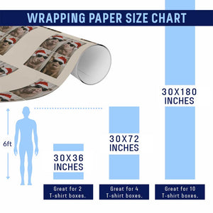 Cute Pig Christmas Selfie Wrapping Paper Roll Funny Holiday Photobooth Gift TS12 Print Your Wear