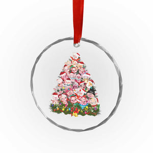 Cute Pink Pigs Xmas Tree Crystal Glass Ornament Funny Farmer Xmas Lights Festive Vibe TS02 Print Your Wear