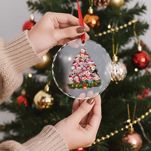 Cute Pink Pigs Xmas Tree Crystal Glass Ornament Funny Farmer Xmas Lights Festive Vibe TS02 Print Your Wear