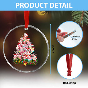 Cute Pink Pigs Xmas Tree Crystal Glass Ornament Funny Farmer Xmas Lights Festive Vibe TS02 Print Your Wear