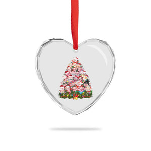 Cute Pink Pigs Xmas Tree Heart Crystal Glass Ornament Funny Farmer Xmas Lights Festive Vibe TS02 Print Your Wear