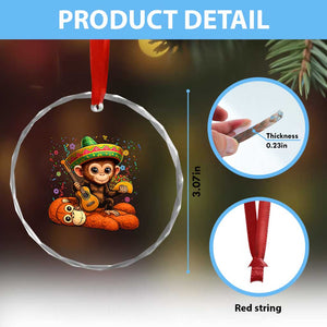 Cute Punch Baby Monkey Cinco De Mayo Crystal Glass Ornament Funny Animal Gift TS12 Print Your Wear