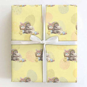 Cute Punch Baby Monkey Easter Wrapping Paper Roll Funny Animal Gift TS12 Light Yellow Print Your Wear